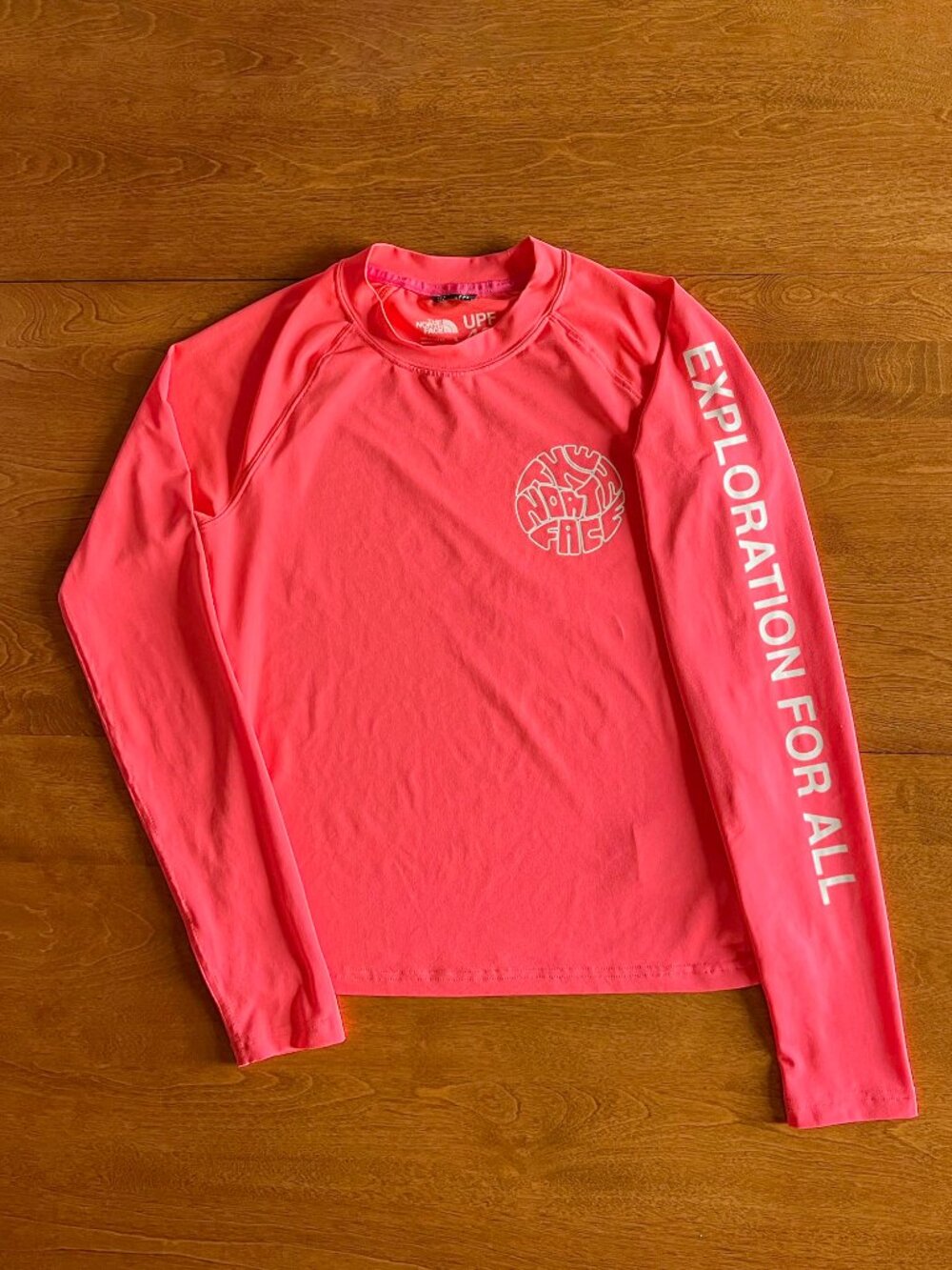 The North Face bright pink long-sleeve swim shirt L